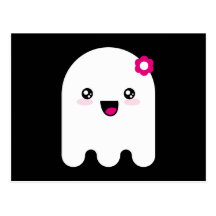 Kawaii ghost postcard
