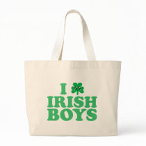 KAWAII I LOVE IRISH BOYS SHAMROCK HEART LUCK IRISH CANVAS BAG