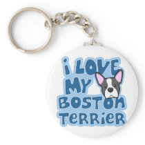 Kawaii I Love My Boston Terrier Keychains