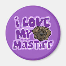 Kawaii I Love My Brindle Mastiff Magnet