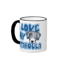 Kawaii I Love My Catahoula Coffee Mugs