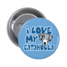 Kawaii I Love My Catahoula Pin