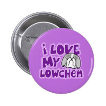 Kawaii I Love My Lowchen Buttons