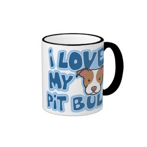 Kawaii I Love My Pit Bull Coffee Mug