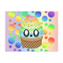 Kawaii Ice Cream Cone Rainbow Dots Postcard