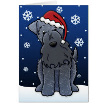 Kawaii Kerry Blue Terrier Christmas Card