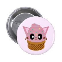 kawaii kitty cone ice cream cat meow buttons