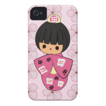 Kawaii Kokeshi Doll iPhone Case iPhone 4 Cover