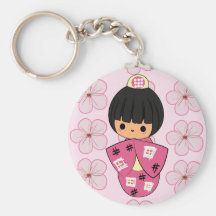 Kawaii Kokeshi Doll keychain