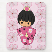Kawaii Kokeshi Doll mouse pad