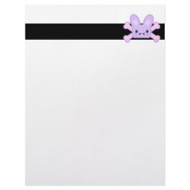 kawaii lavender crossbones bunny customized letterhead