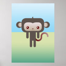 Kawaii monkey poster