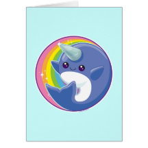 Kawaii Narwhal Cards