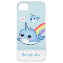 Kawaii narwhals with rainbow iPhone 5 cover