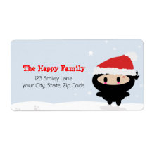 Kawaii Ninja Christmas Address Labels