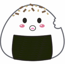 Kawaii "Onigiri" Rice Ball with Bitemark Cut Out