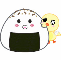 Kawaii "Onigiri" Rice Ball with Ejiki the Chick Cut Outs