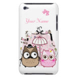Kawaii owl couple - personalized iPod touch cover