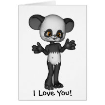 Kawaii Panda Baby Bear Card