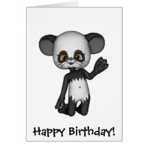 Kawaii Panda Baby Bear Card