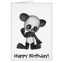 Kawaii Panda Baby Bear Card