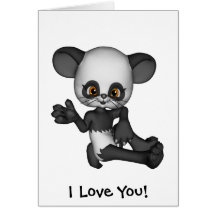 Kawaii Panda Baby Bear Card