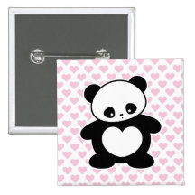Kawaii panda buttons