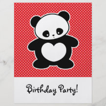Kawaii panda full color flyer
