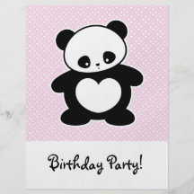 Kawaii panda full color flyer