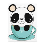Kawaii Panda in a Teacup Postcard