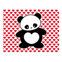 Kawaii panda postcard