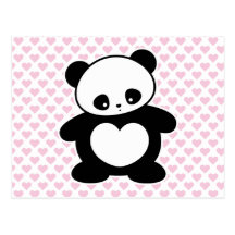 Kawaii panda postcards
