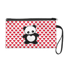 Kawaii panda wristlet clutch