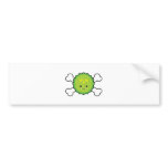 kawaii pickle slice and crossbones design bumper stickers