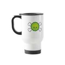 kawaii pickle slice and crossbones design coffee mugs