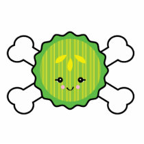 kawaii pickle slice and crossbones design photo cut outs