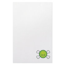 kawaii pickle slice and crossbones design stationery paper