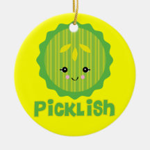 kawaii picklish pickle slice christmas ornament