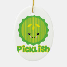 kawaii picklish pickle slice christmas ornaments