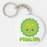 kawaii picklish pickle slice key chain