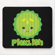 kawaii picklish pickle slice mousepad