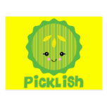 kawaii picklish pickle slice post card