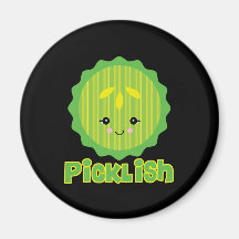 kawaii picklish pickle slice refrigerator magnet