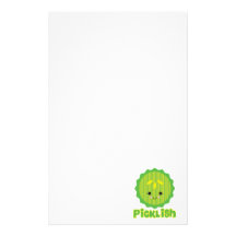 kawaii picklish pickle slice personalized stationery