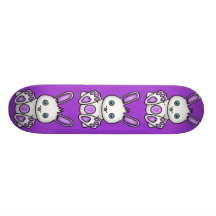 Kawaii Purple Bunny Pattern Skate Deck