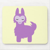 Kawaii Purple Llama Mousepad