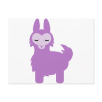 Kawaii Purple Llama Post Card