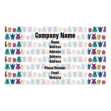 Kawaii Rainbow Alien Monsters Pattern Business Card