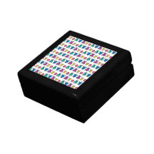 Kawaii Rainbow Alien Monsters Pattern Keepsake Box