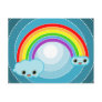 kawaii rainbow clouds post cards
